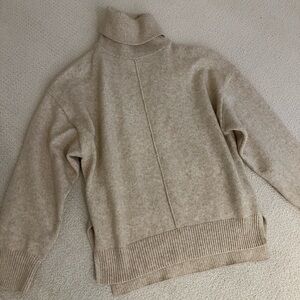 H&M Oversized Cozy Beige Turtleneck Sweater